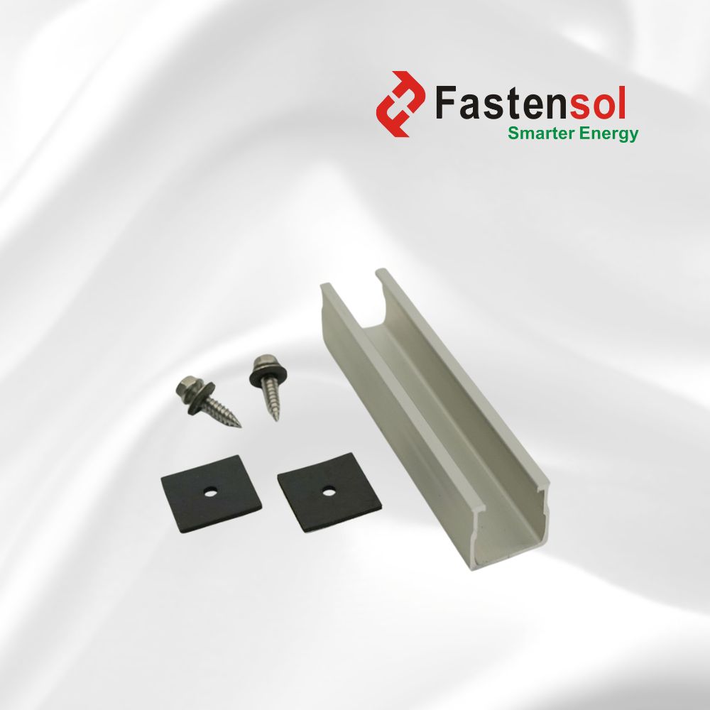 Fastensol 140mm Mini Rail - Landscape for Metal Trapezoidal Roofs